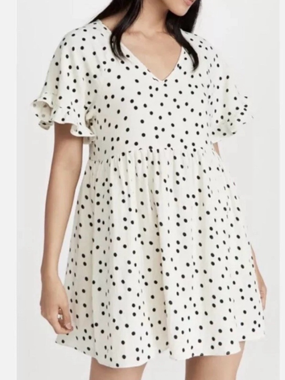Madewell Polka Dot V-Neck Babydoll Tunic